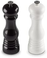 Le Creuset Salt and Pepper Mill Set, 8", Black and White