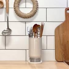 Self-Draining Utensil Drying Rack for Kitchen Counter, Compact and