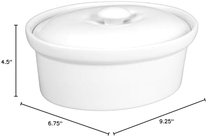 BIA Cordon Bleu 1.5-Quart Oval Covered Casserole Dish, White
