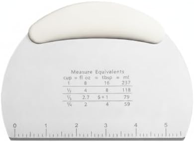 Dough Cutter with Measurements, Stainless Steel Bench Scraper for