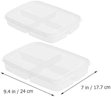 VANZACK 2 Pack Divided Food Storage Containers with Lids, PP