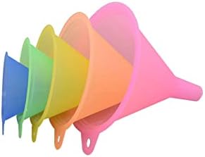 Plastic Funnel Set of 5, All Purpose Cooking Funnels Small to Large