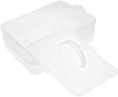 Egg Tray for Fridge 2 Tier with Lid Stackable Plastic