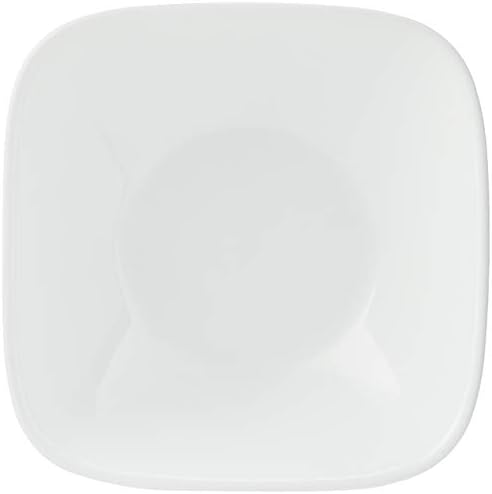 Corelle Vitrelle 2-PC Large 1-Qt Glass Serving Bowl, Crack and Chip Resistant, Square Serving Trays, White