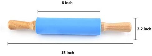 15-inch Silicone Rolling Pin for Baking, Non-stick Surface and