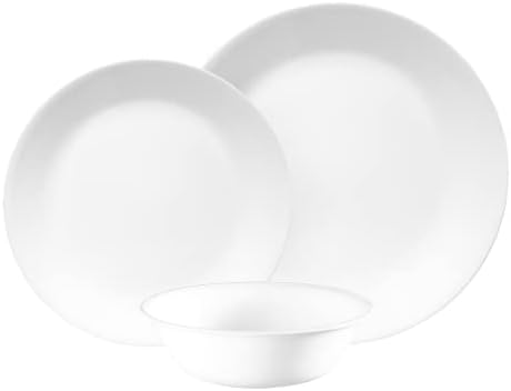 Corelle Dinnerware Set (12pc Set, Winter Frost White)-Dinner Set for 4