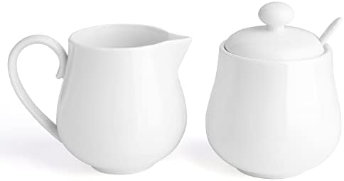 Sweese 12 Ounce Porcelain Sugar and Creamer Set, Coffee Serving Set
