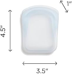 Stasher Premium Reusable Silicone Pocket Bags, 2-Pack, Clear and Aqua