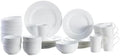 Mikasa Delray 40-Piece Bone China Dinnerware Set, White Round Dishes for 8 - Dinner Plates, Salad Plates, Cereal Bowls, Fruit Bowls and Mugs
