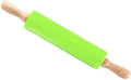 Kitchen Rolling Pin Silicone Dough Roller with Wood Handle for Baking