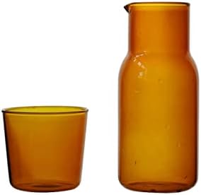 Bedside Glass Water Carafe Set with Cup, Glass Carafe with Lid