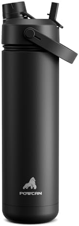 POWCAN 26 oz Insulated Water Bottle with 2-in-1 Straw and Spout Lid