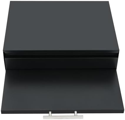 Steel Microwave Stand with Pull-Out Shelf and Drawer