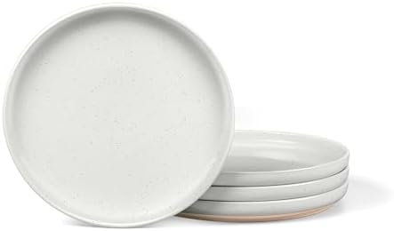 LIANYU Dinner Plate Set of 4, 7.75 Inch Stoneware Salad Kitchen