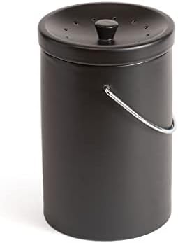 Fox Run Ceramic Kitchen Compost Bin, Black