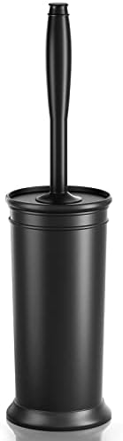 Toilet Brush with Covered Holder, Black, 1 Set