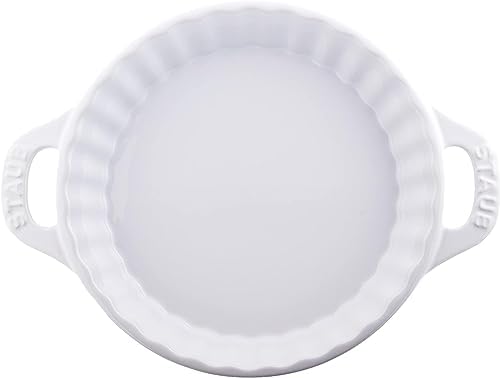 STAUB Ceramic Bakeware-Pie-Pans Dish, 9-inch, White