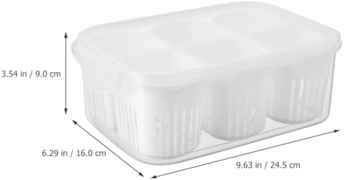 Compartment Food Storage Container PP Fridge Organizer Box with Lid