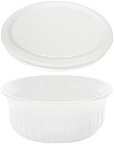 CorningWare FS16 16oz French White Round Dish with Lid, 2-Pack