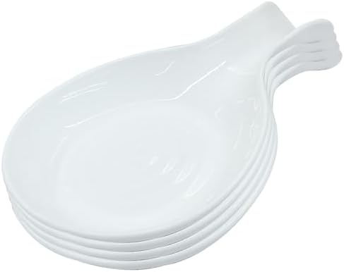 White Plastic Spoon Rest Set, 4Pcs