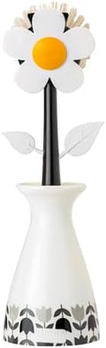 Vigar Flower Power Dish Brush, White and Black
