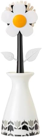 Vigar Flower Power Dish Brush, White and Black