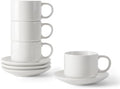 DOWAN 4 Ounce Stackable Espresso Cups, Porcelain Espresso Cups with