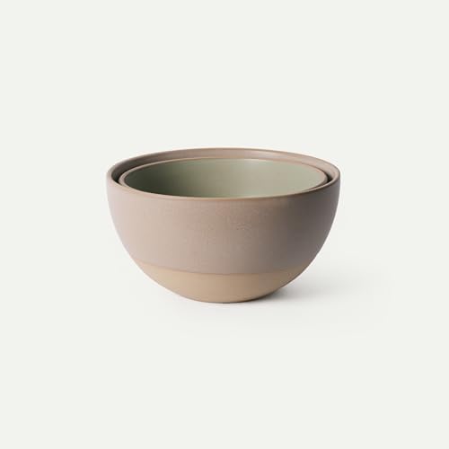 MORA Mega and Giant Bowls Set of 2, 5.5 and 3.5 Qt Ceramic Pottery