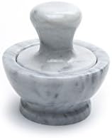 Fox Run Marble Mortar and Pestle Set, White, 4"
