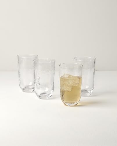 Lenox Homespun Clear Tall Highball Glasses, 20oz, Set of 4