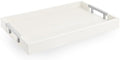 Modern Elegant 17.5"x12" White Rectangle Shagreen Faux Leather