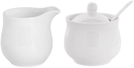 Fenteer Ceramic Sugar and Creamer Set Set Gift Elegant Practical Home