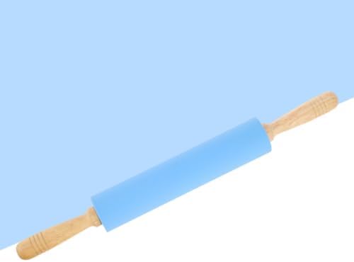 Non Stick Rolling Pin with Wood Handle Silicone Dough Roller
