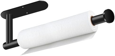 Black Self-Adhesive Under Cabinet Paper Towel Holder