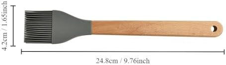 2Pcs Silicone Heat Basting Brush,Oil Brush with Wooden
