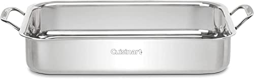 Cuisinart 7117-14RR 14-Inch Chef's-Classic Cookware-Collection, Lasagna Pan w/Stainless Roasting Rack, Stainless Steel