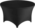 FestiCorp 60 Inch Round Fitted Tablecloth Black Spandex Table Covers