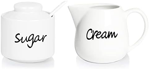 ONTUBE Porcelain Sugar and Creamer Set of 3,White