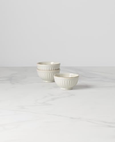 Lenox (858037) French Perle Groove Bowls (Set of 3), Mini, White