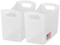 Modern Narrow Organizer Storage Bin, Clear Plastic Household Storage