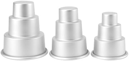 Ipetboom 3-Tier Round Cake Mold Set Small Medium Large Baking Pans for