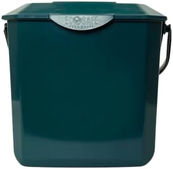 EcoSafe Kitchen Caddy Food Waste Bin, 2.5 Gallon, Green