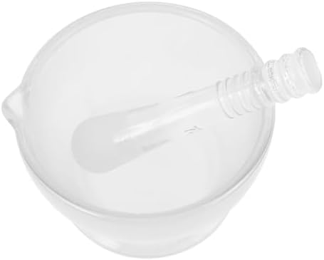 Glass Bowl with Pestle 75ml Set, Grinding Mixer for Laboratory Kitchen