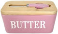 Domini Large Butter Dish,Ceramic Butter Dish with lid and knife
