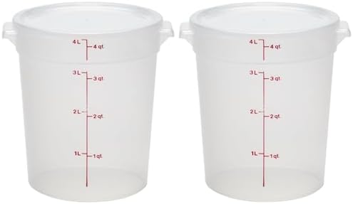 Cambro 2 Pack 4 Quart Food Storage Containers with Lids