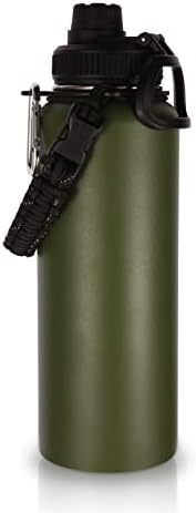 Volhoply 40 oz Insulated Water Bottles Paracord Handle, Stainless