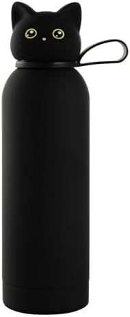 Vacuum Insulated Stainless Steel Water Bottle, Black Cat, 17oz