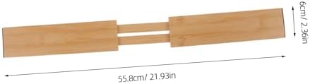 PRETYZOOM Bamboo Retractable Drawer Dividers Adjustable Organizer for