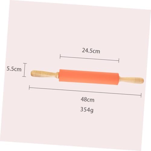 TIDTALEO Silicone Rolling Pin with Wood Handle Nonstick Dough Roller