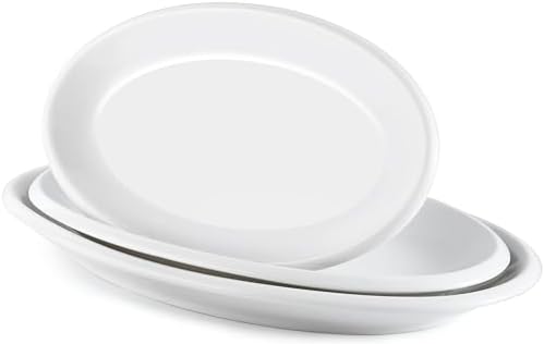 Porcelain Serving Platters Set of 3, 16/14/12 Inch Oval Plates
